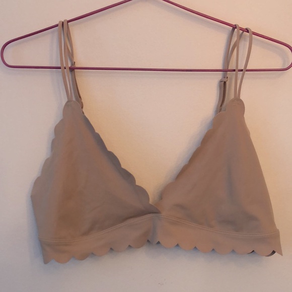 Anthropologie scalloped bralette, beige sz lg - Picture 4 of 4